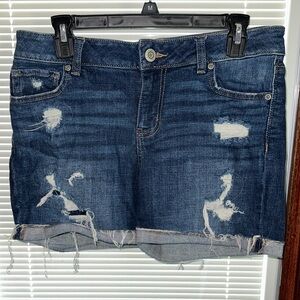 Maurices Blue Denim Distressed Shorts